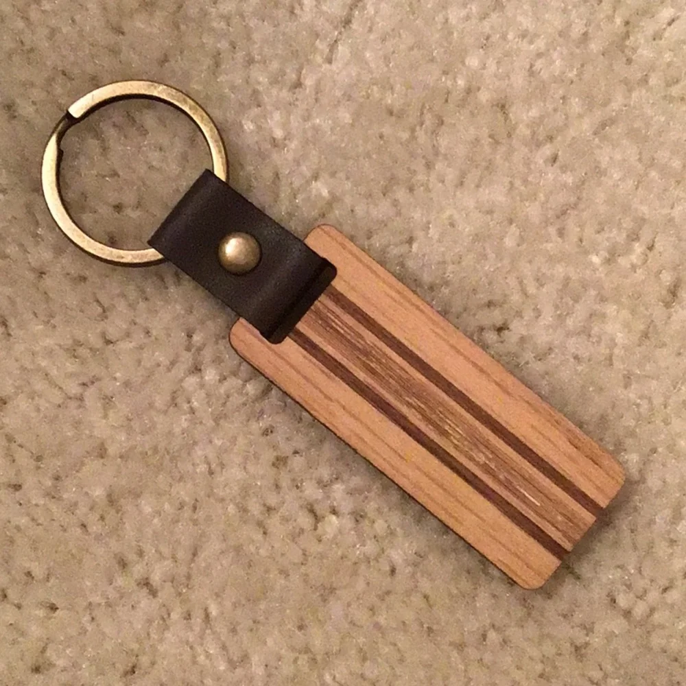 Wooden Bar Key Ring, NWOT, 1” x 4 1/4”